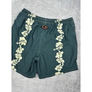 Vtg Ocean Pacific‎ OP shorts Mens Large Green board swim trunk Floral surf 90s